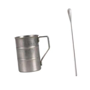 コーヒーマグ 350ml 多目的キャンプカップ ツーリング旅行用 グレー スプーン付き