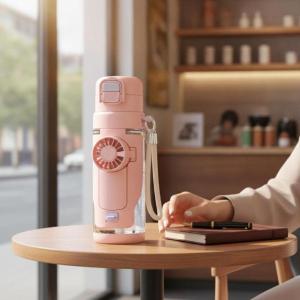 ファン付き水筒 2WAY飲み口 扇風機付きボト...の詳細画像3