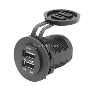 U電源プラグ  防水バイク 車 デュアル 5v 3.4A LEDの電力表示