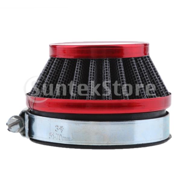 MiniMoto水液冷却用レーシングバイク用エアフィルターレッド58mm 60mm