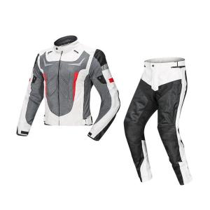 防水オートバイのジャケット パンツ スーツ バイク バイカー ライディング ジャケット ホワイト XXXL