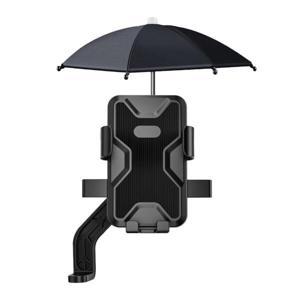屋外用日傘携帯電話ホルダー、傘付きオートバイスタンド , バックミラーブラック