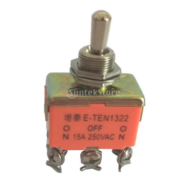 トグルスイッチ DPDT オン-オフ-オン 3ポジション 6ピン AC 250V 15A トグルスイ...
