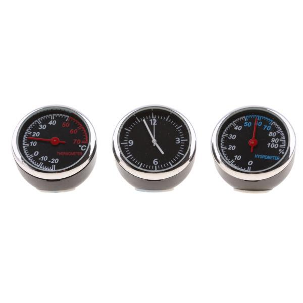 3ピース/個 /セットデジタルカー温度計湿度計クォーツ時計フィットオートタイム
