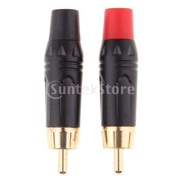 Baoblaze RCAオスコネクタ プラグ アダプタ オーディオ スピーカー ケーブル コネクタ ...