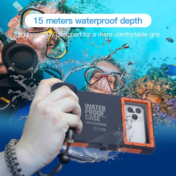 プロフェッショナルサーフィンシュノーケリング電話ケース15M深さ防水iPhone8用
