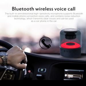 クリアガラスbluetoothスピーカーカラフルなライト.ハイファイサウンドhdスピーカーフォン.高容量バッテリー