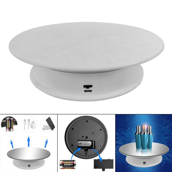 8 &quot;回転ディスプレイスタンドUSB電動ターンテーブル2スピード玩具モデルディスプレイホワイトスエー...