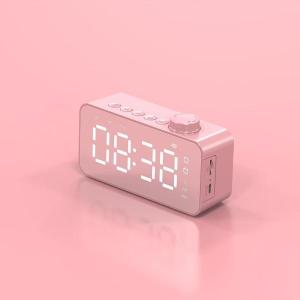 学生用ピンクのBluetoothスピーカーUSB充電ポート付き目覚まし時計ラジオ｜stk-shop