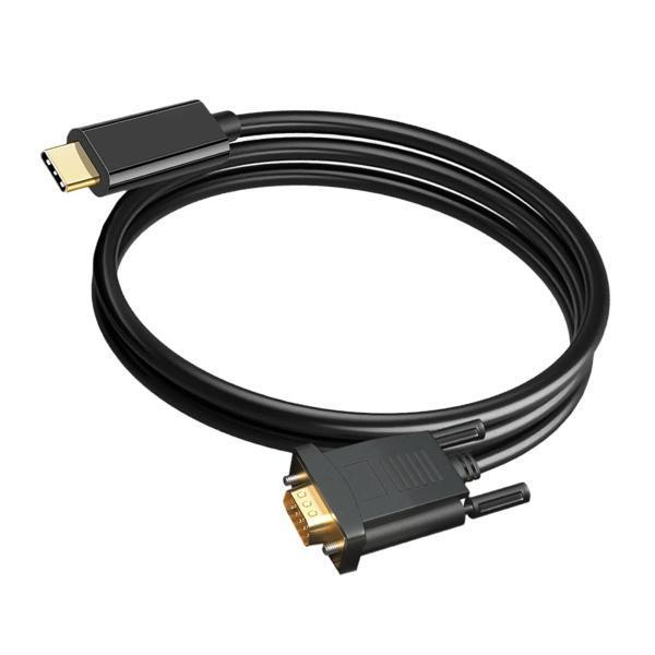 デスクトップTV用のUSBCオス-VGAオスアダプタコンバータケーブル1080P10Gbps