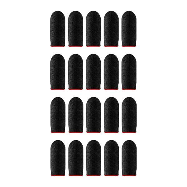 モバイルゲーム用の20個のゲーミングフィンガースリーブ防汗通気性カバー , 赤