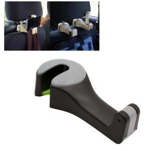 2 in 1 車のヘッドレスト 隠しフック ガジェット 電話ホルダー クリップ 財布 ハンドバッグ ブラック グレー