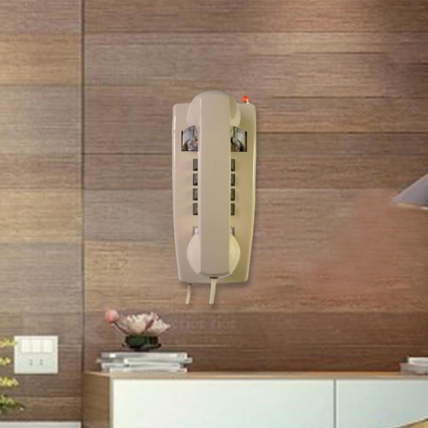壁電話受話器ボリュームコントロール壁電話用リビングルームオフィスベージュイエロー