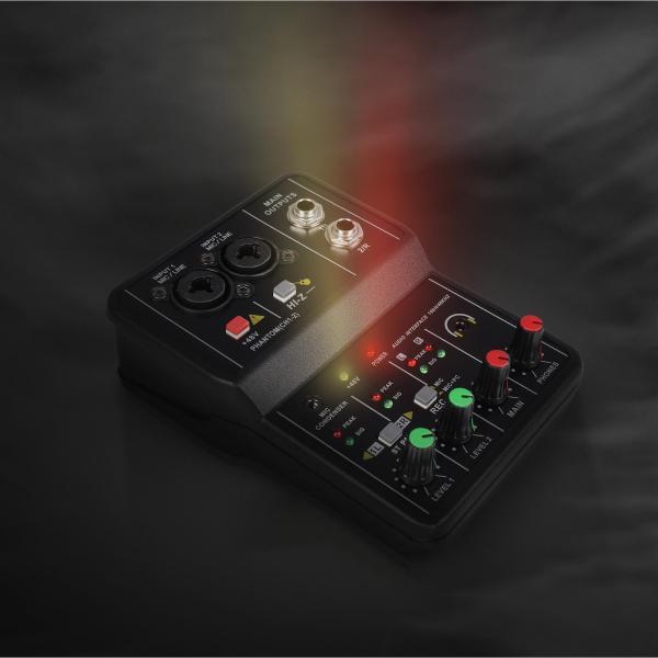 USB オーディオ インターフェイス オーディオ ミキサー コンソール インターフェイス 低遅延の/...