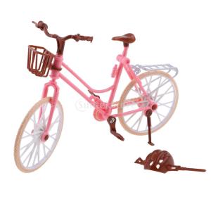 ドールハウス家具 1/6スケール 自転車モデル ドール人形用 ヘルメット付き ピンク