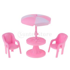 1/12ドールハウスミニチュア家具ガーデンティーテーブルチェアセット傘