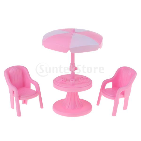 1/12ドールハウスミニチュア家具ガーデンティーテーブルチェアセット傘
