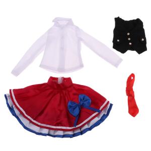 人形 ドール 服 服セット シャツ ベスト スカート 1/3 BJD ナイトロリータドール用 ファッション