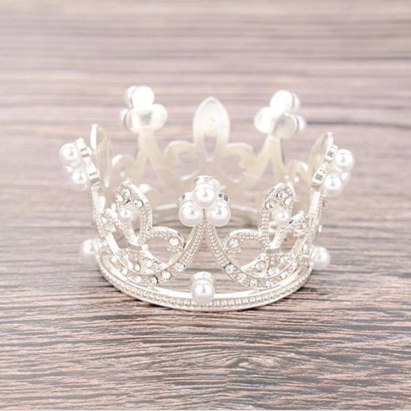 ケーキトッパー 王冠 結婚式 誕生日 パーティー ケーキ パール ミニケーキクラウントッパー ティア...
