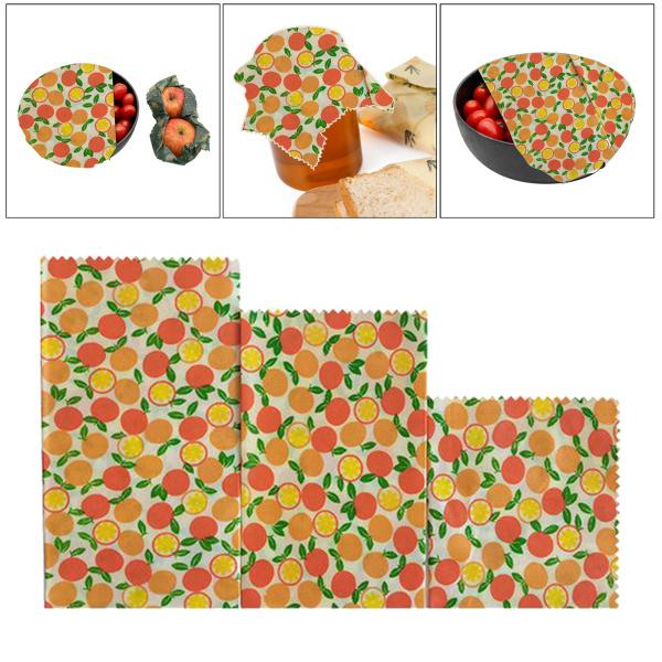 パンサンドイッチミツロウワックスオレンジ用の4個の再利用可能なミツロウフードラップ