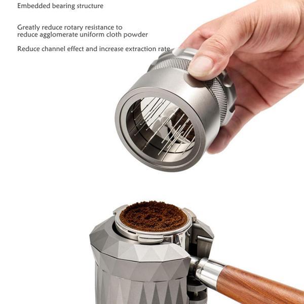 プロのコーヒーディストリビュータータンパーレベラーツールハンドディストリビューションツール53mmグ...