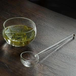 高ホウケイ酸テクスチャガラス 抹茶ボウルとスパウト付きスプーン 伝統的な抹茶カップ 抹茶キット  冷たい、熱い、