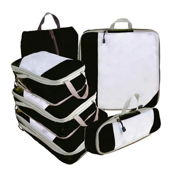 6x 荷物スーツケース オーガナイザー 省スペース トラベル コンプレッション パッキング キューブ...