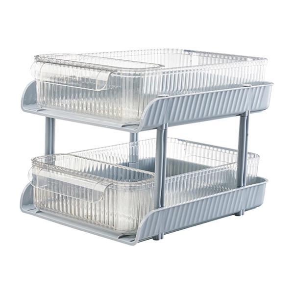 卓上オーガナイザー収納 フルーツドレッサー用小型収納ボックス2個付き グレー