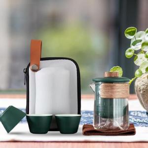 耐熱ガラスティーセット磁気分水回転カバーボウル半自動ティーメーカー