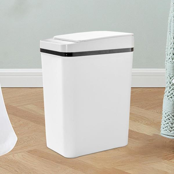 インテリジェント誘導ゴミ箱自動モーションセンサー家庭用ゴミ箱ホワイト