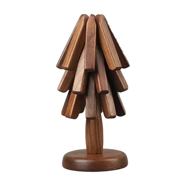 テーブルセンターピース置物ツリー型クリエイティブホームプレースマット装飾滑り止め木製プレースマットコ...