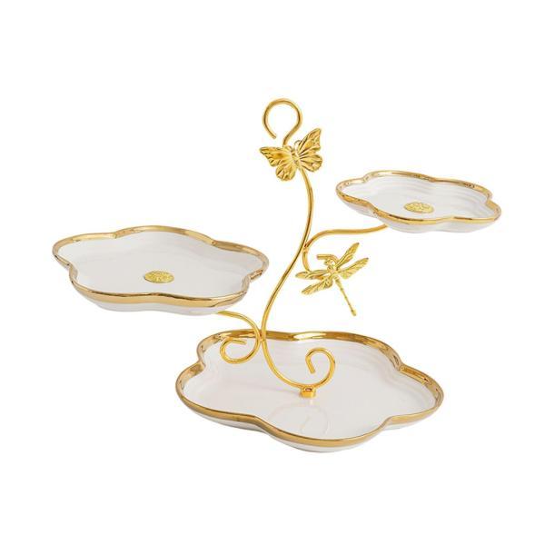 3層カップケーキディスプレイスタンドデザートディスプレイプレートキャンディケーキウェディング用ホワイ...