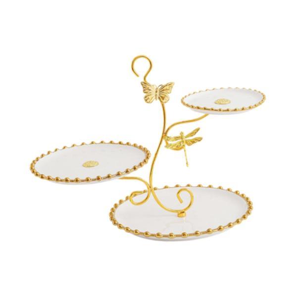 3層カップケーキディスプレイスタンド パーティーサービングプラッタースタンド キャンディウェディング...