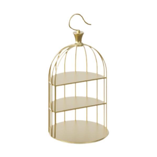 鳥かごラック ケーキスタンド アフタヌーンティースタンド ベビーシャワー用 誕生日装飾 ゴールド L