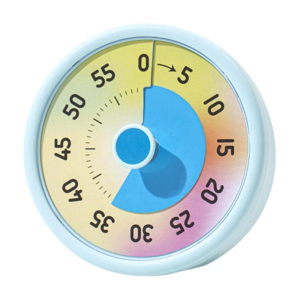 60分デスクビジュアルタイマー カチカチ音をたてないタスクリマインダー 学生 子供 大人用 ブルー