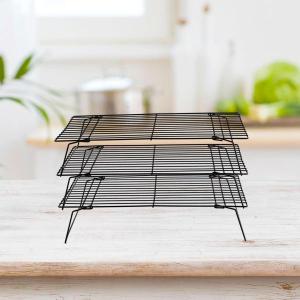 3ティア冷却ラックスタッカブルノンスティック多目的ベーキングラック長方形ワイヤーラックベーキングローストクッキーパイ｜STKショップ