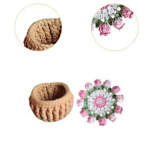 初心者用かぎ針編みキット 手作り花柄コースター...の詳細画像1
