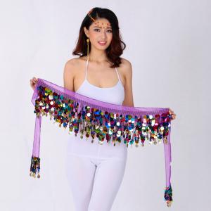 女性のスパンコールビーズベリーダンススカートヒ...の詳細画像3