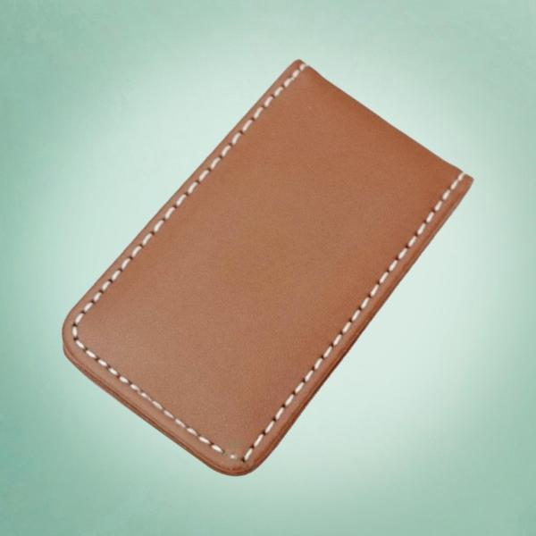 磁気マネークリップドルキャッシュクランプカードホルダーウォレットBrown_80x46x8mm