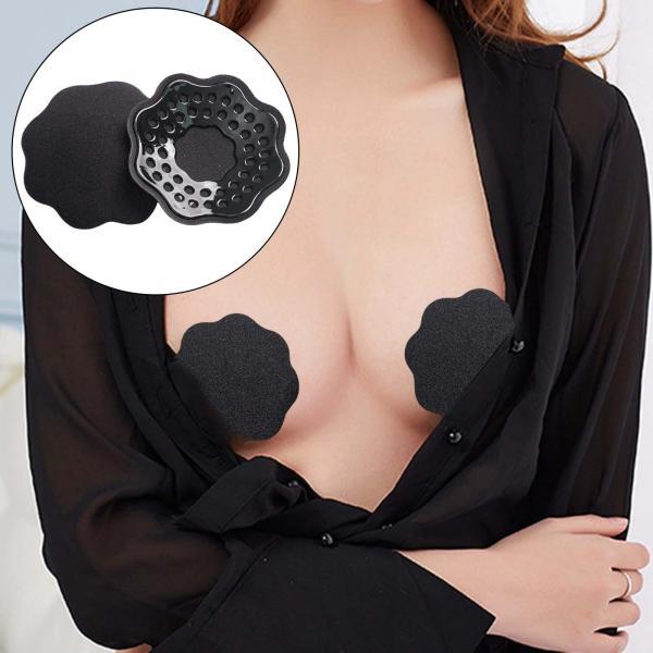 2 個 1 ペア胸カバーシリコーン粘着女性男性のイブニングドレス黒プラム