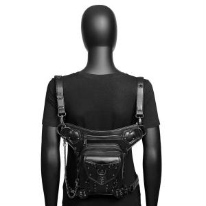 スチームパンク ウエスト バッグ PU レザー...の詳細画像3