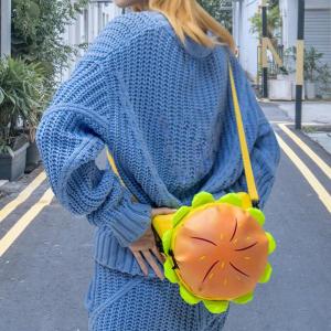 PU チーズバーガー バックパック 大容量 ジッパー レディース メンズ