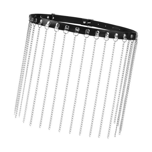 パンクウエストチェーンベルト女性ボディチェーン PU レザーボディジュエリーベルトファッションドレス...