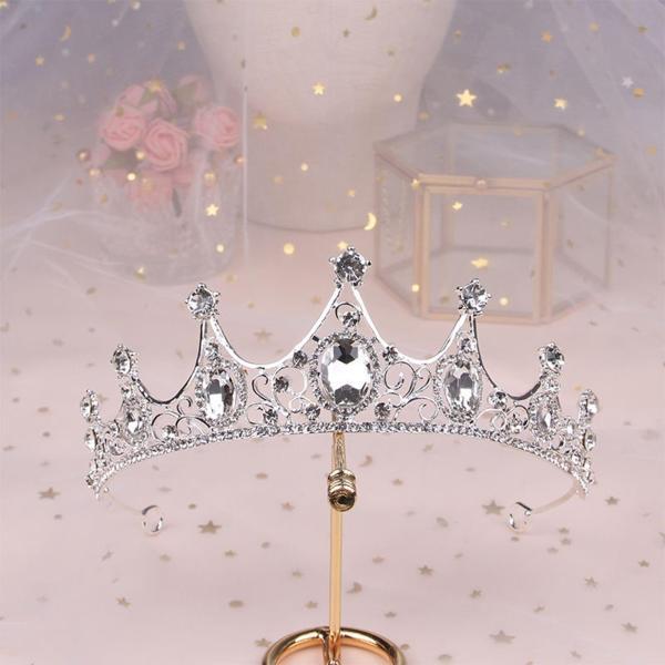ラインストーン クラウン ティアラ ヘッドバンド ウェディング コスチューム バロック スタイル ク...