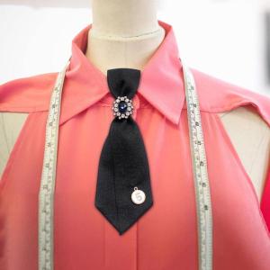 女性用 ネクタイ シルキー レトロ スタイル ...の詳細画像1