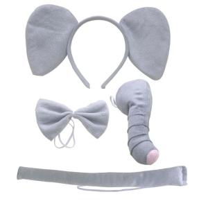 象の耳ヘッドバンド鼻蝶ネクタイテールコスプレヘア...の商品画像