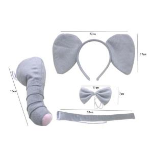 象の耳ヘッドバンド鼻蝶ネクタイテールコスプレヘ...の詳細画像5