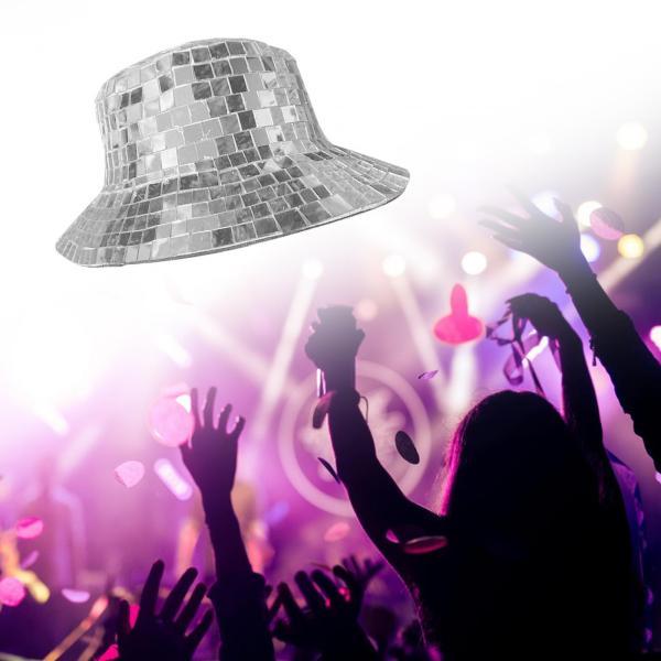 スパンコールハット、ディスコボールハット、コスチュームキャップ、ファッションビッグブリムバケットハッ...