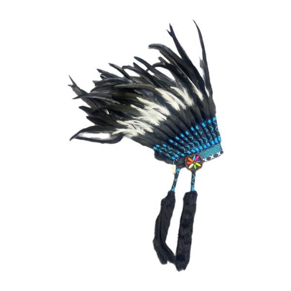 ネイティブアメリカンのヘッドドレスコスチュームステージショー大人用人工羽根ヘッドピース