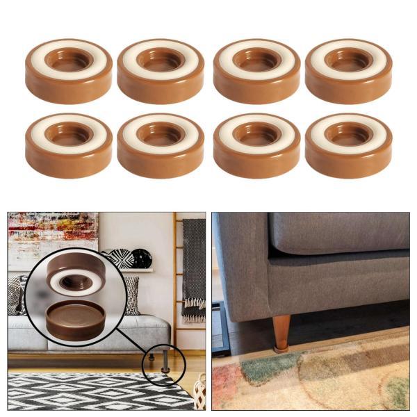 8個滑り止め家具キャスターカップコースターデスクライザーソファライザーベッドブラウン用